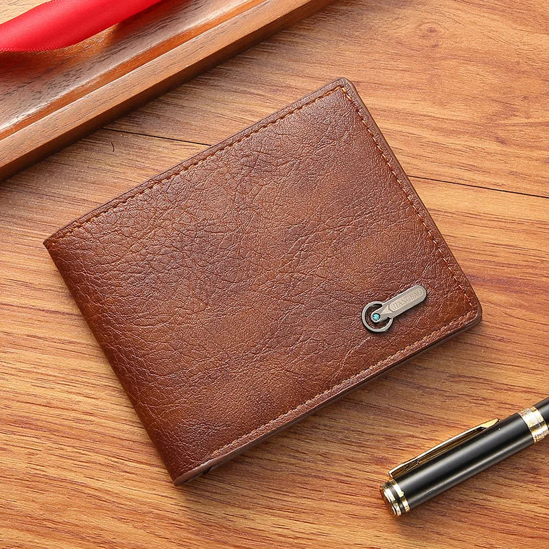 Men Short Bifold Faux Leather