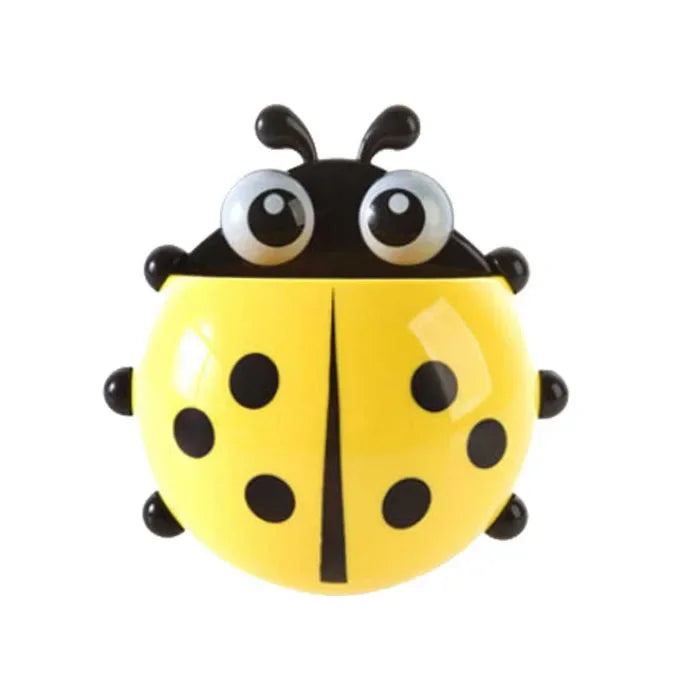 4-colours Cute Ladybug Toothbrush Holder Wall