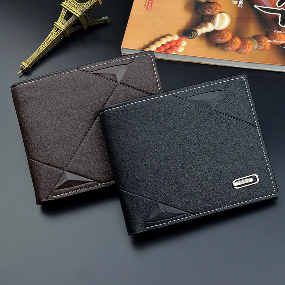 Men Short Bifold Faux Leather