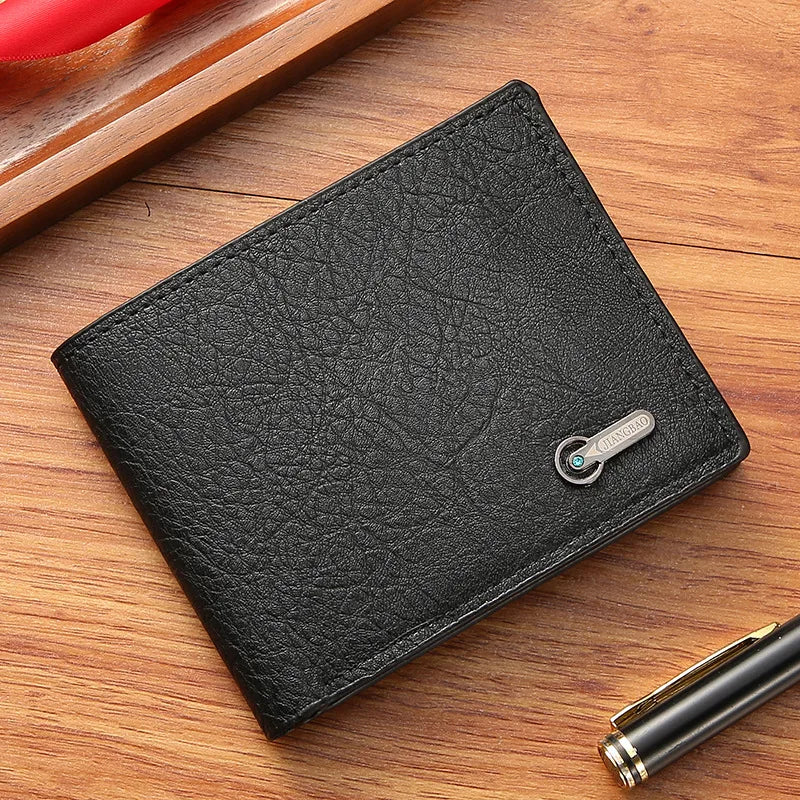 Men Short Bifold Faux Leather