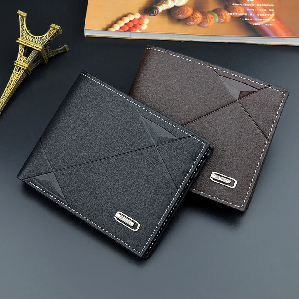 Men Short Bifold Faux Leather