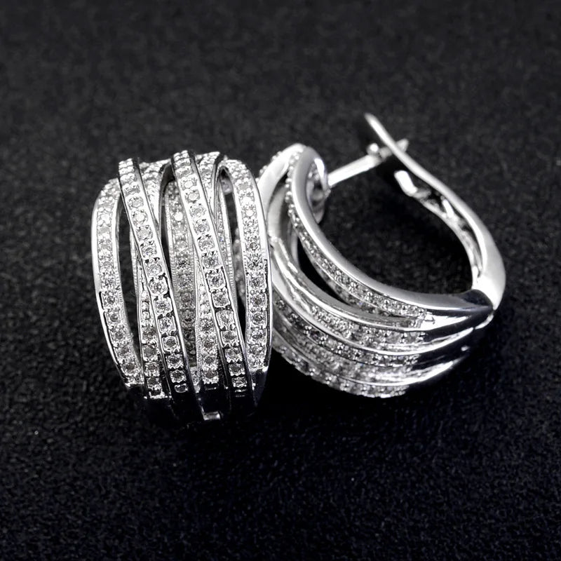 Hoop Earrings for Women Full Crystal