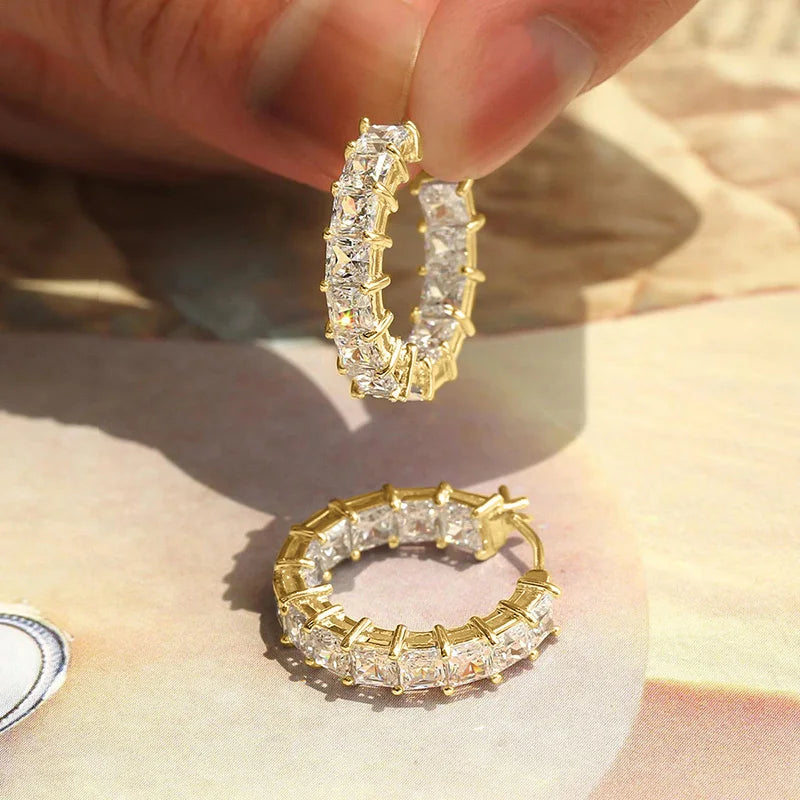 Hoop Earrings for Women Full Crystal