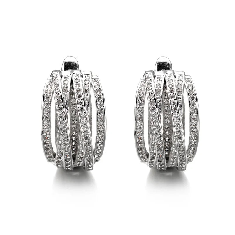 Hoop Earrings for Women Full Crystal