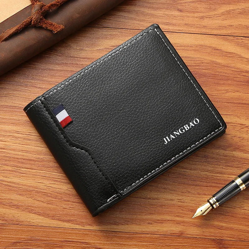 Men Short Bifold Faux Leather