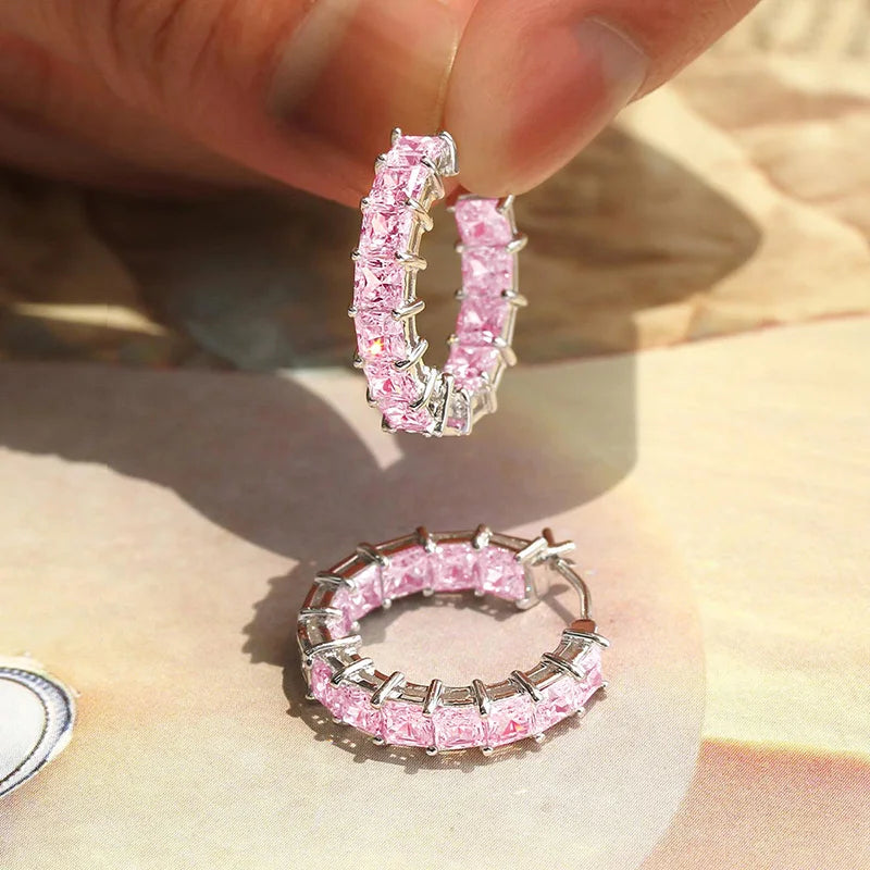 Hoop Earrings for Women Full Crystal