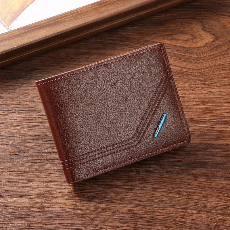 Men Short Bifold Faux Leather