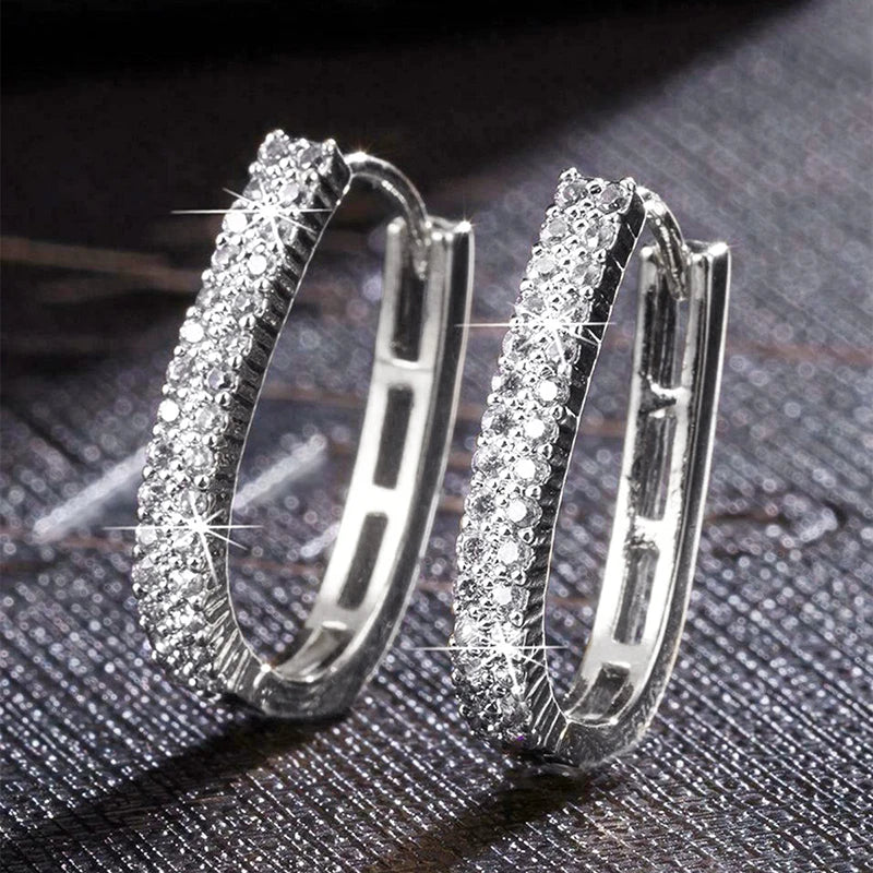 Hoop Earrings for Women Full Crystal