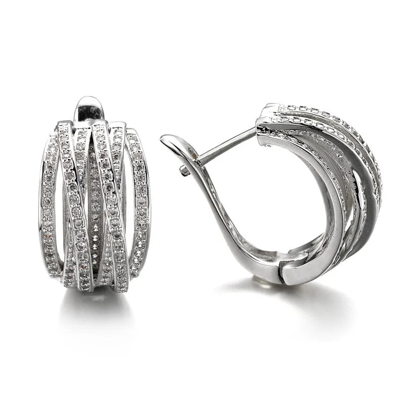 Hoop Earrings for Women Full Crystal