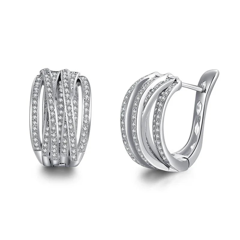 Hoop Earrings for Women Full Crystal