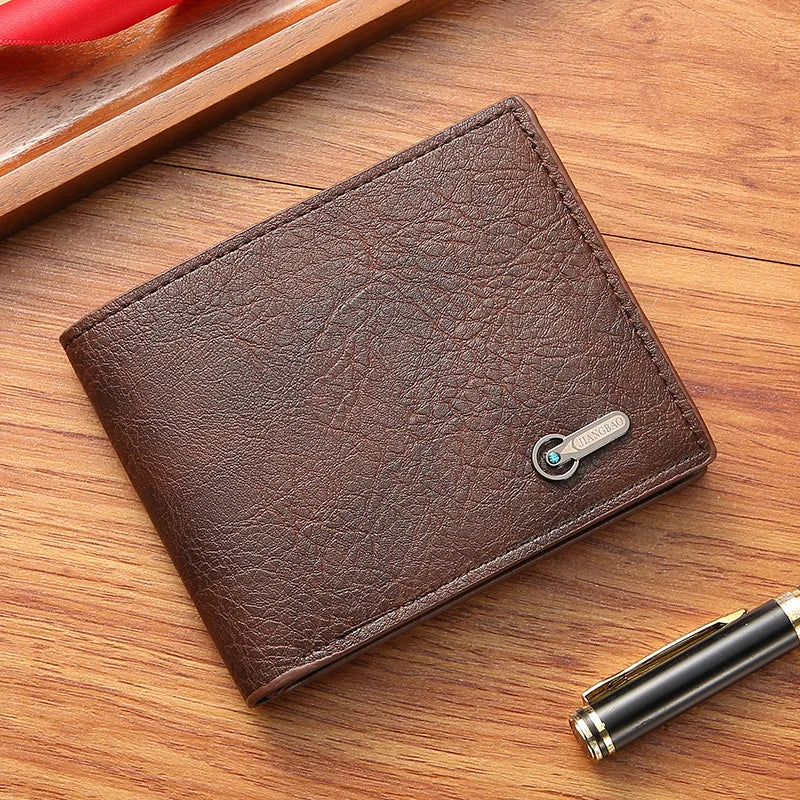 Men Short Bifold Faux Leather