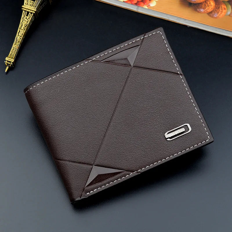 Men Short Bifold Faux Leather