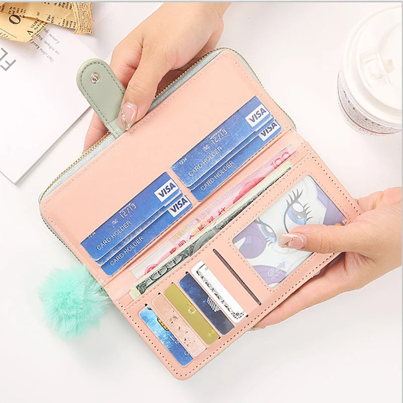 Women Long Wallet Pu Leather Card Holder Large Capacity