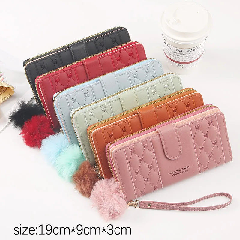 Women Long Wallet Pu Leather Card Holder Large Capacity