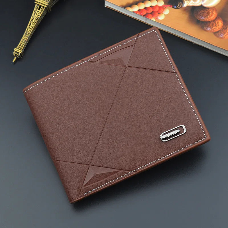 Men Short Bifold Faux Leather