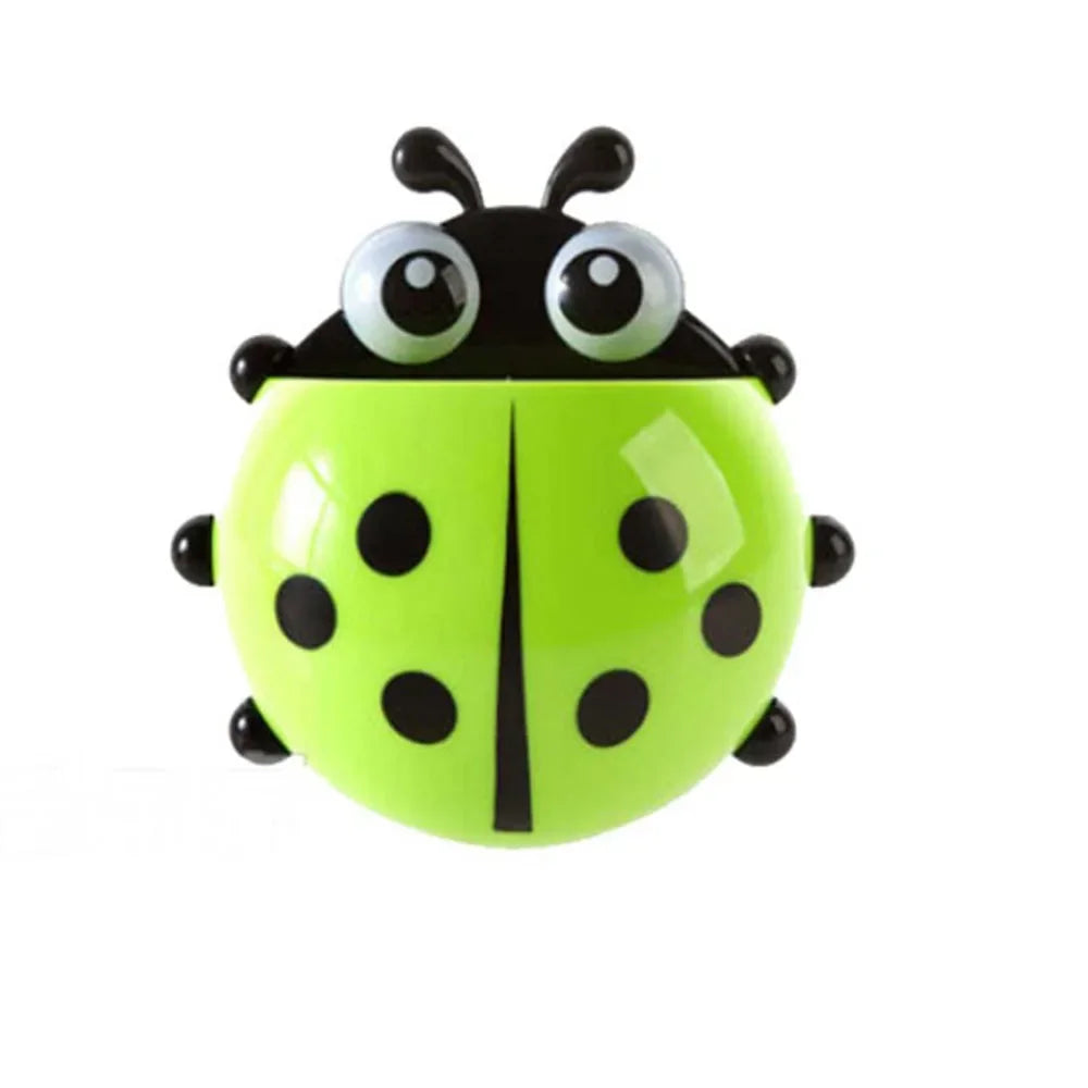 4-colours Cute Ladybug Toothbrush Holder Wall