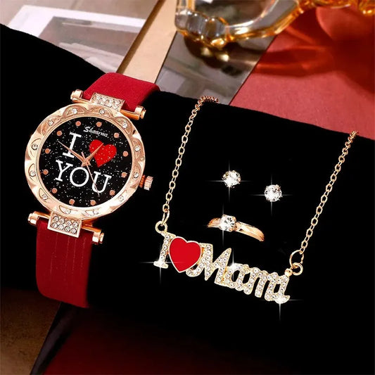 5pcs Set Women Watches Luxury Female