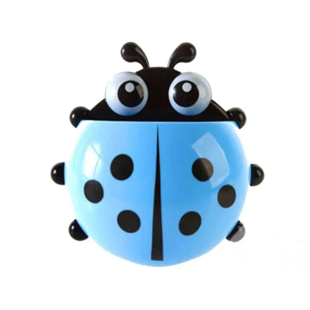 4-colours Cute Ladybug Toothbrush Holder Wall