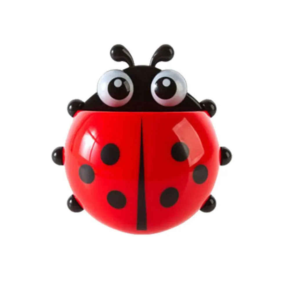 4-colours Cute Ladybug Toothbrush Holder Wall