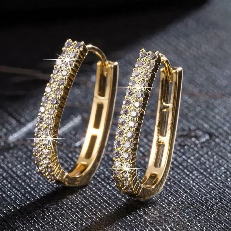 Hoop Earrings for Women Full Crystal